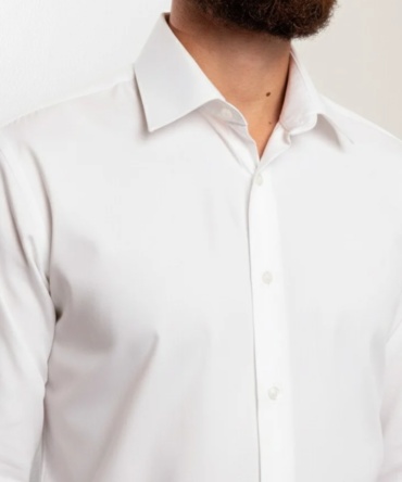 Camisa Clásica Lisa Blanca Manga Larga